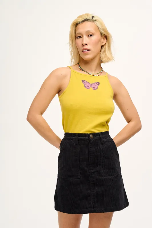 Blair - Corduroy Skirt in Black sold by Lucy & Yak