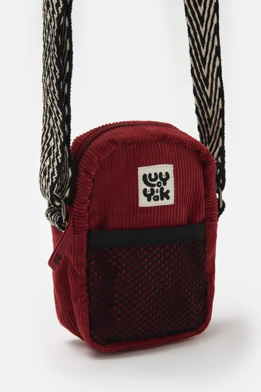 Brady - Crossbody Corduroy Bag in Maroon sold by Lucy & Yak