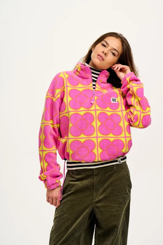 Blake - Cropped Polar Fleece in Wallflower Print sold by Lucy & Yak