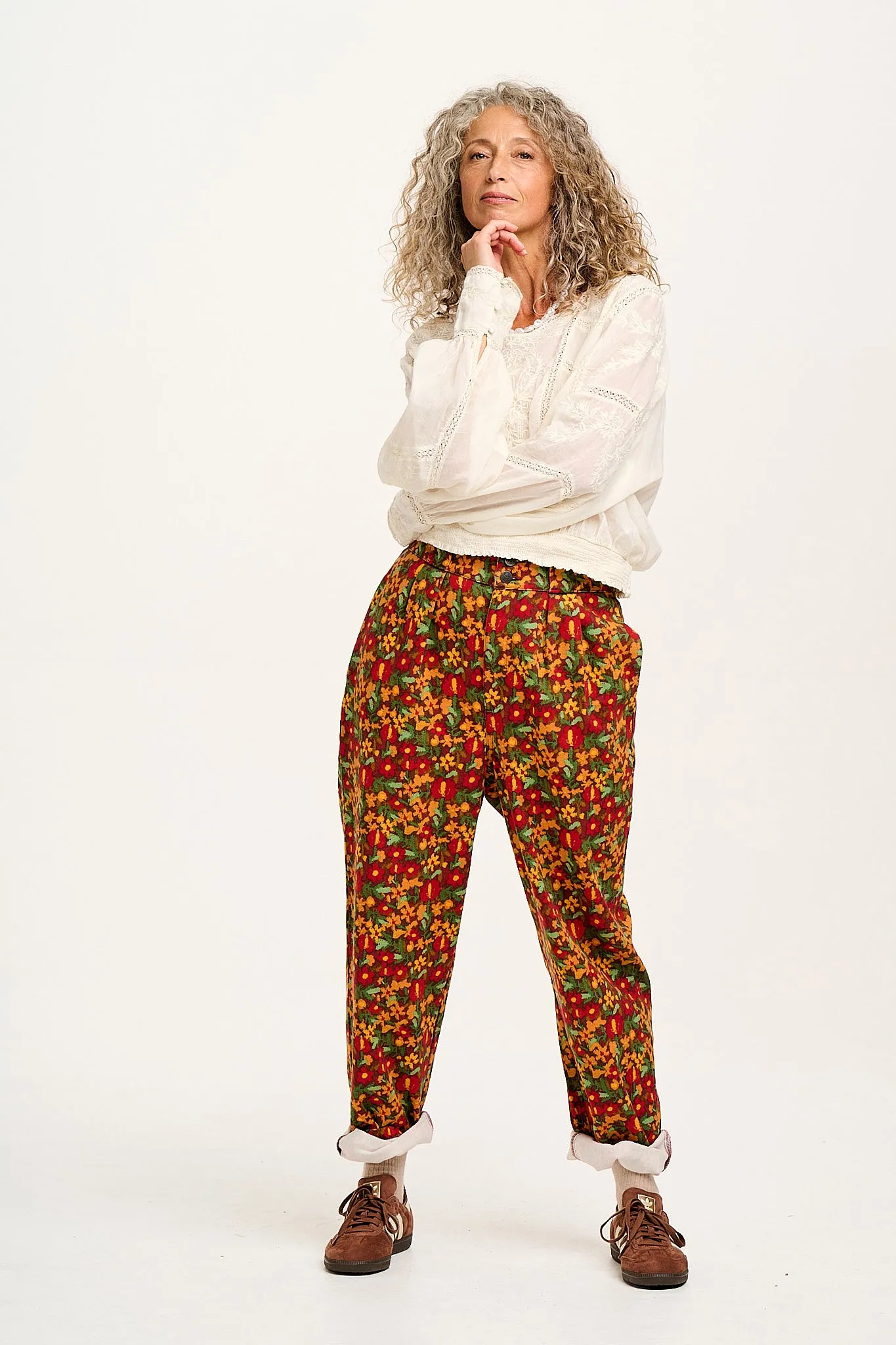 Addison - Tapered Twill Trousers in Rodeo Floral Print sold by Lucy & Yak product image thumbnail 5