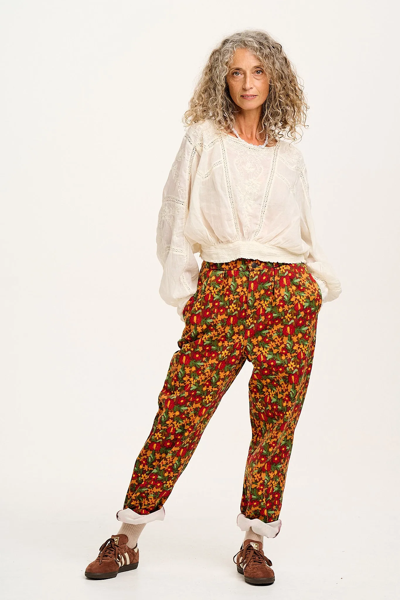 Addison - Tapered Twill Trousers in Rodeo Floral Print sold by Lucy & Yak product image thumbnail 2