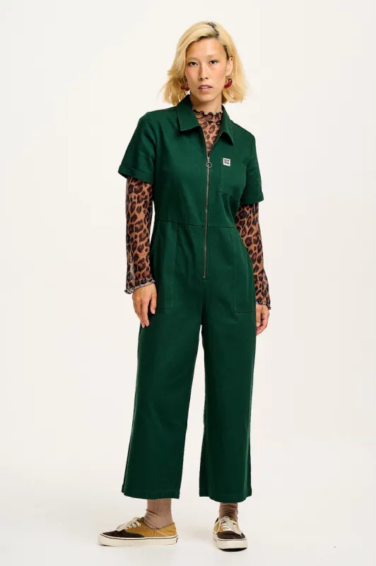 Ragan - Cotton Jumpsuit in Posy Green sold by Lucy & Yak