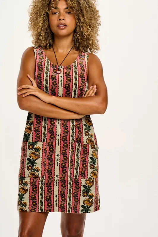 Layla - Mini Corduroy Dress in Betsy Floral Print sold by Lucy & Yak
