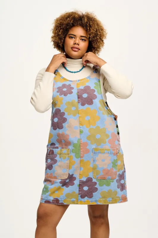 Layla - Mini Denim Dress in Francis Print sold by Lucy & Yak
