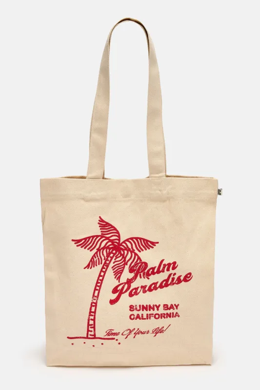 Felix - Cotton Tote Bag with Palm Paradise Print sold by Lucy & Yak