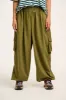 Rumi - Cargo Brushed Cotton Trousers in Khaki sold by Lucy & Yak