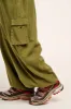 Rumi - Cargo Brushed Cotton Trousers in Khaki sold by Lucy & Yak