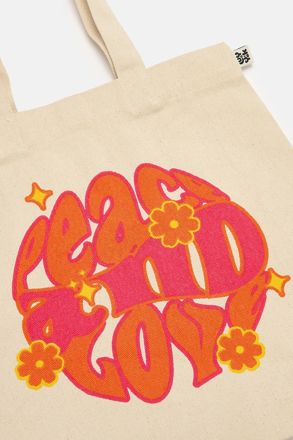 Cotton Tote Bag with Peace and Love Print sold by Lucy & Yak product image thumbnail 2