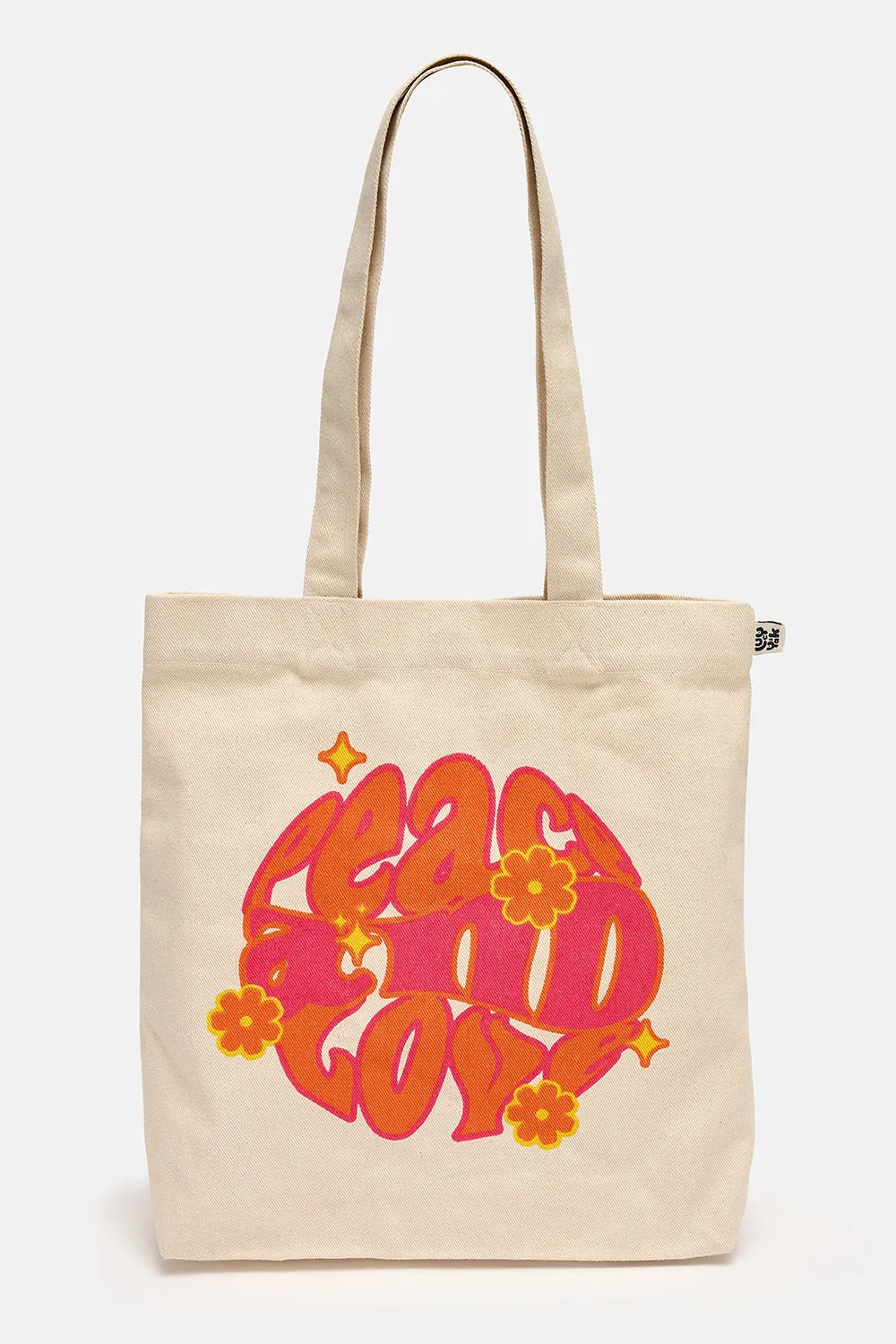 Cotton Tote Bag with Peace and Love Print sold by Lucy & Yak