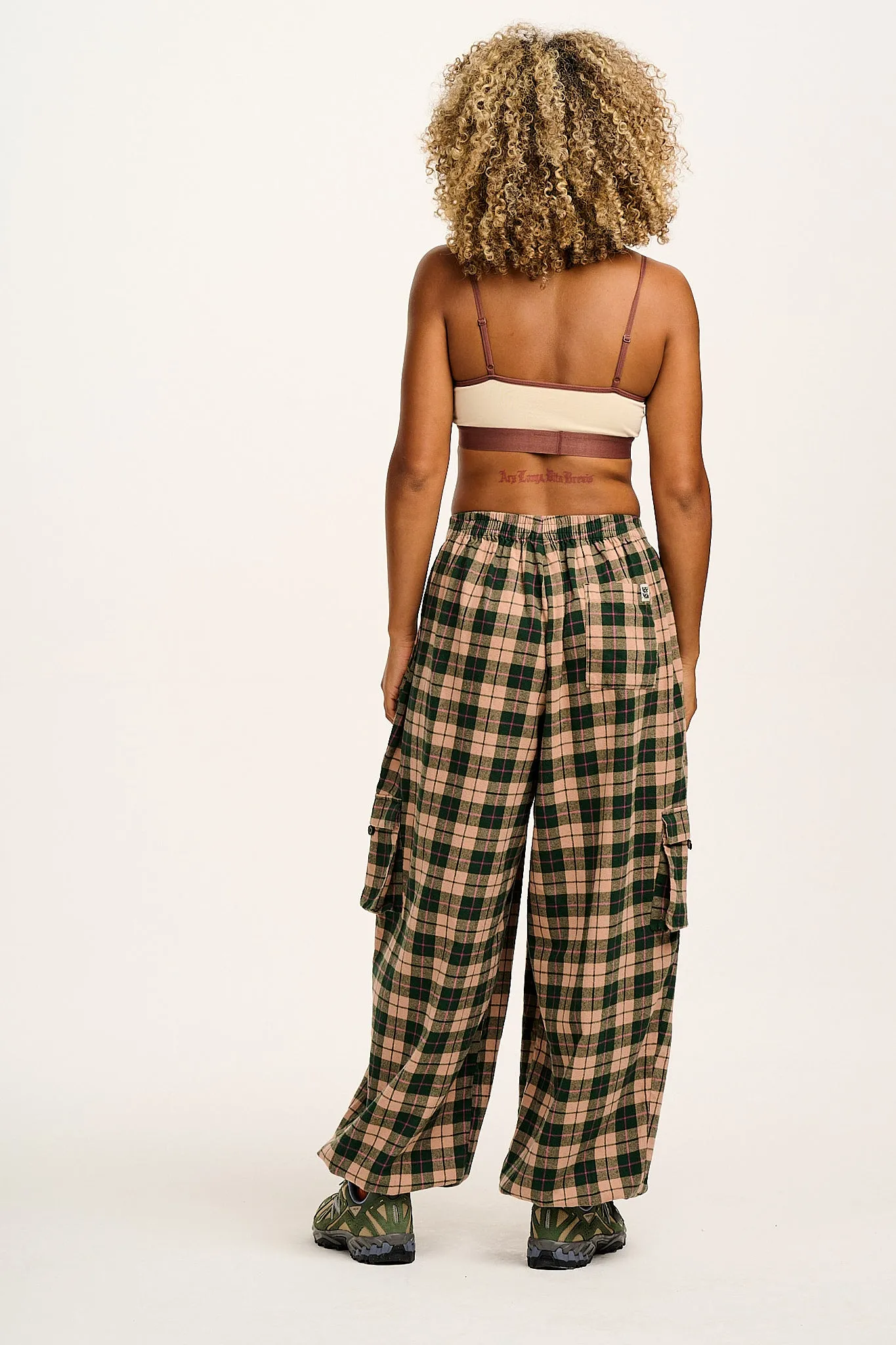 Rumi - Cargo Brushed Cotton Trousers in Annie Tartan Print sold by Lucy & Yak product image thumbnail 4