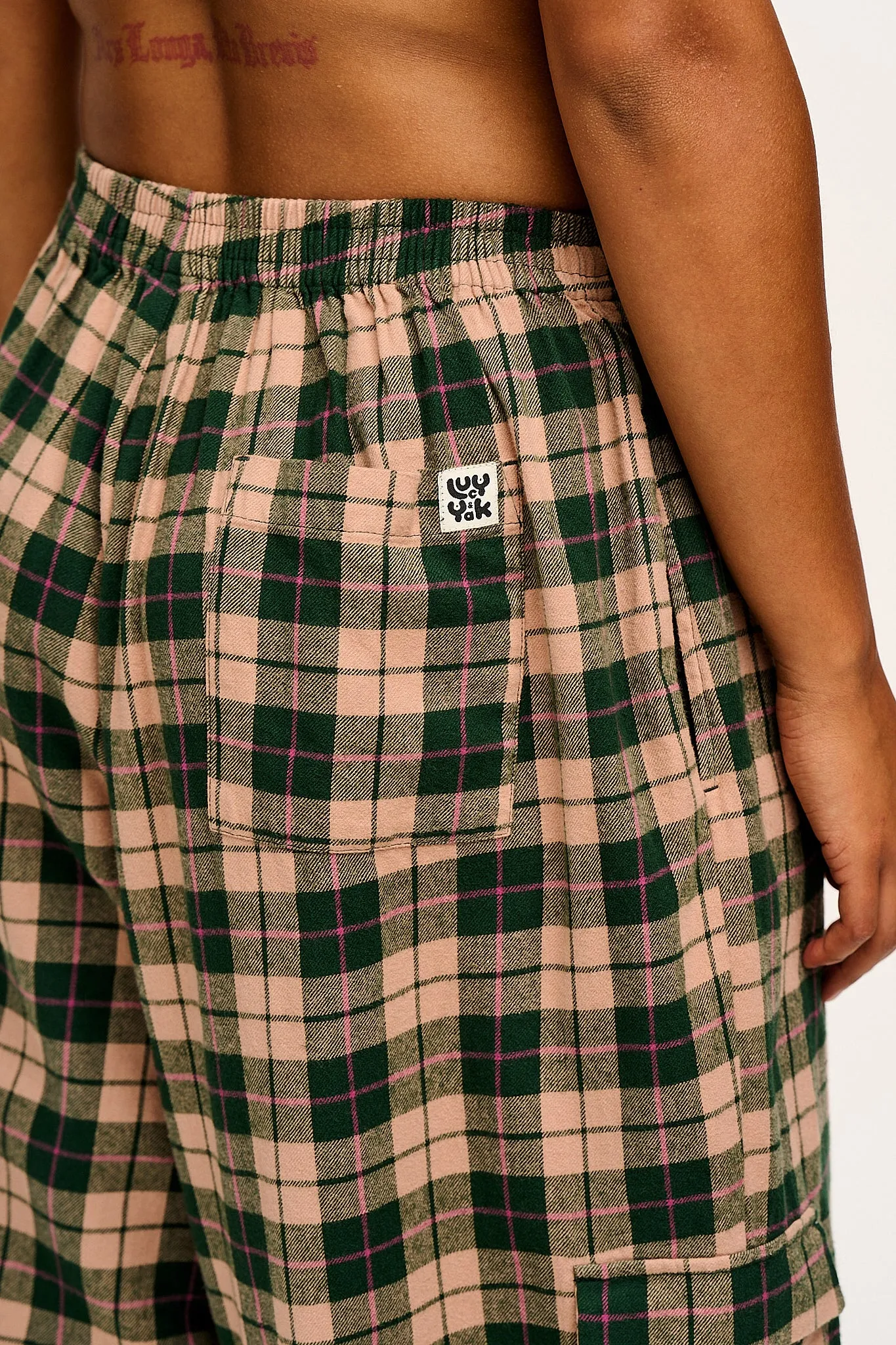 Rumi - Cargo Brushed Cotton Trousers in Annie Tartan Print sold by Lucy & Yak product image thumbnail 3