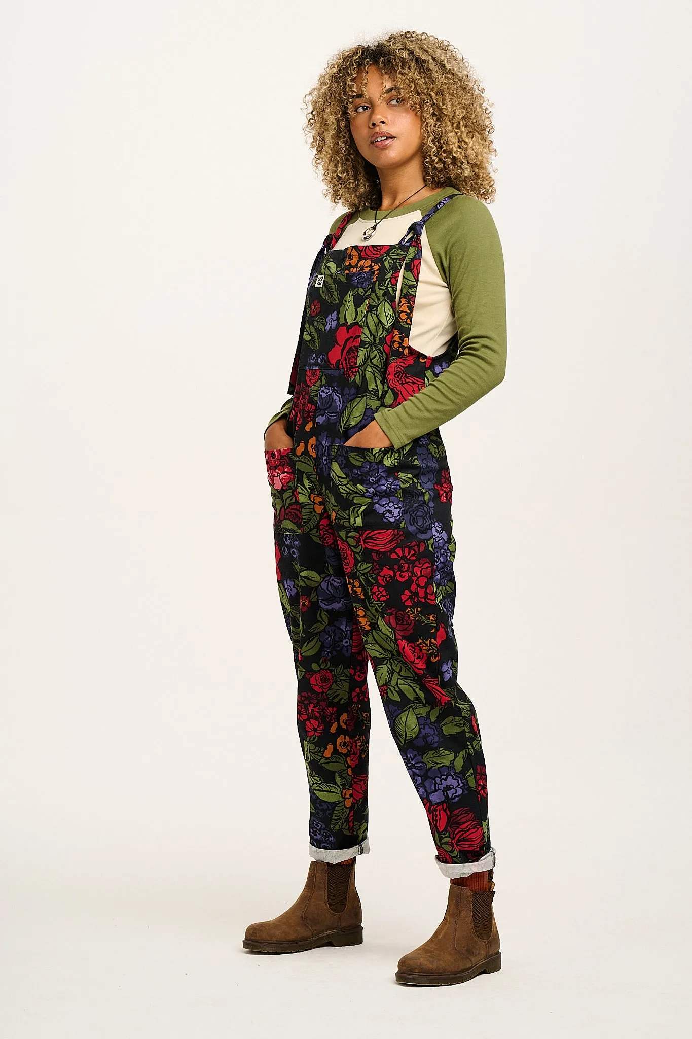 Original - Cotton Dungarees in Maria Print sold by Lucy & Yak