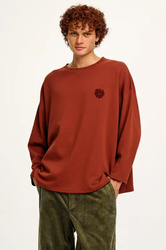 Kai - Midweight Cosy Loop Back Cotton Sweatshirt in Hazel sold by Lucy & Yak