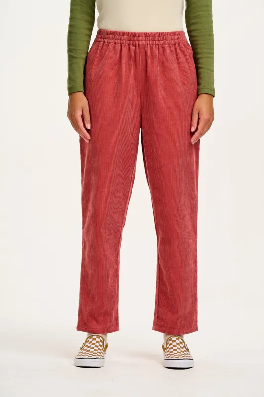 Billie - Corduroy Trousers in Rose Pink sold by Lucy & Yak