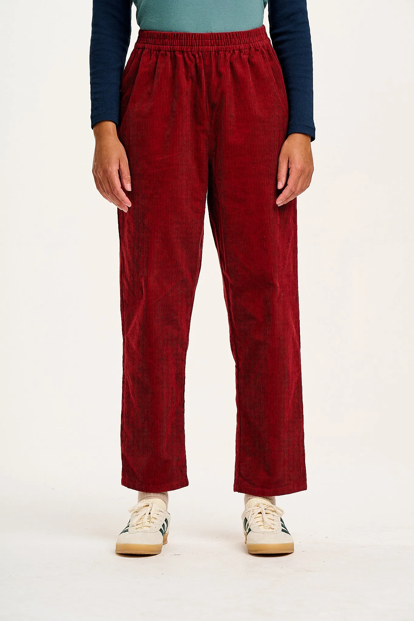Billie - Corduroy Trousers in Maroon Red sold by Lucy & Yak product image thumbnail 3