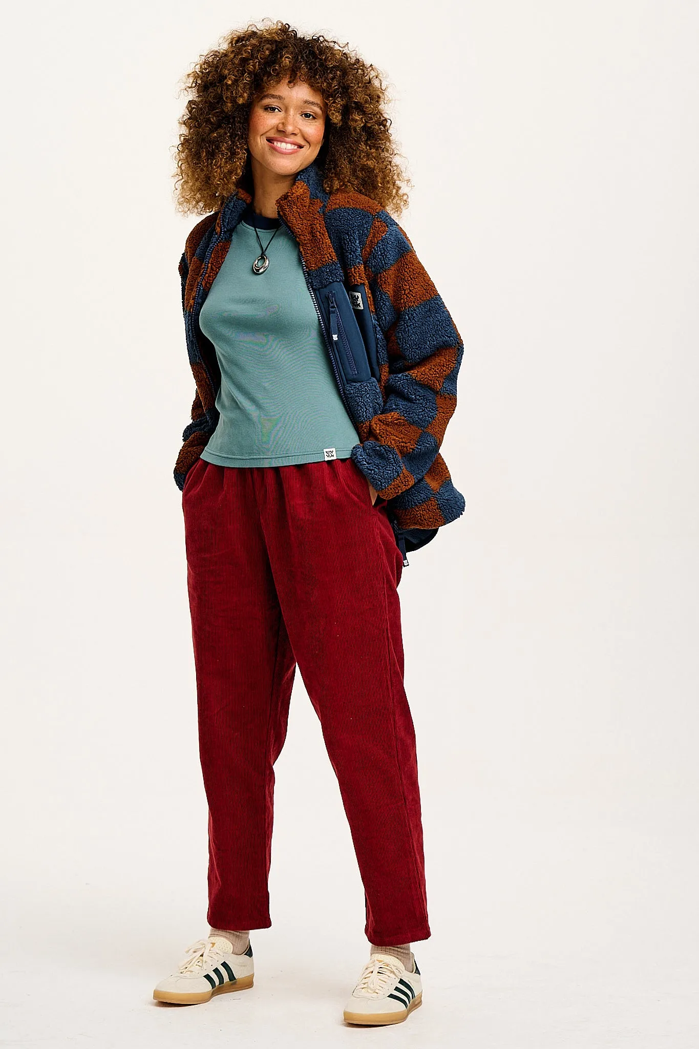 Billie - Corduroy Trousers in Maroon Red sold by Lucy & Yak product image thumbnail 4