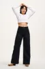 Delores - Wide Leg Denim Jeans Washed Black sold by Lucy & Yak