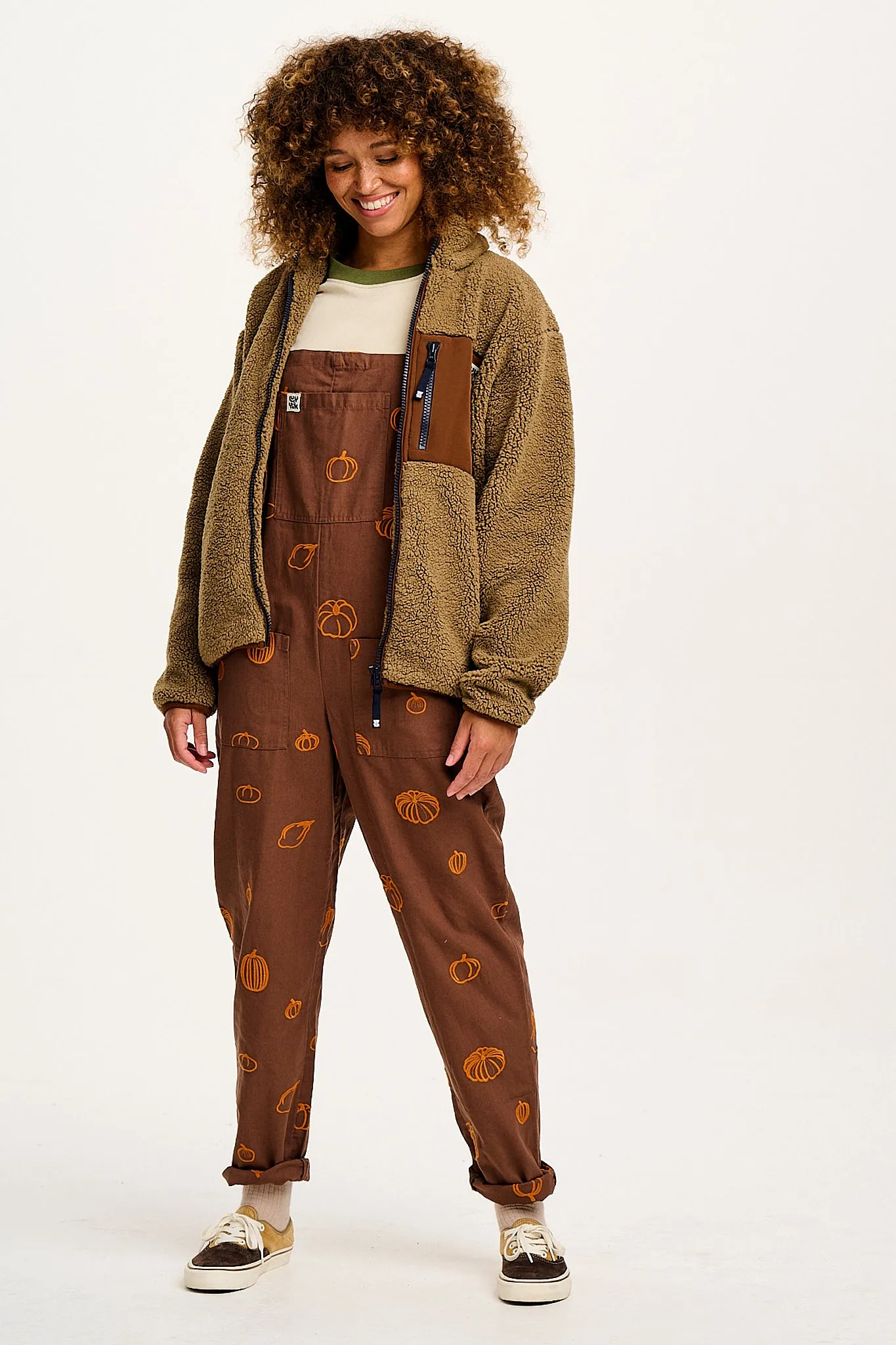 Original - Cotton Dungarees with Pumpkin Patch Embroidery sold by Lucy & Yak product image thumbnail 3