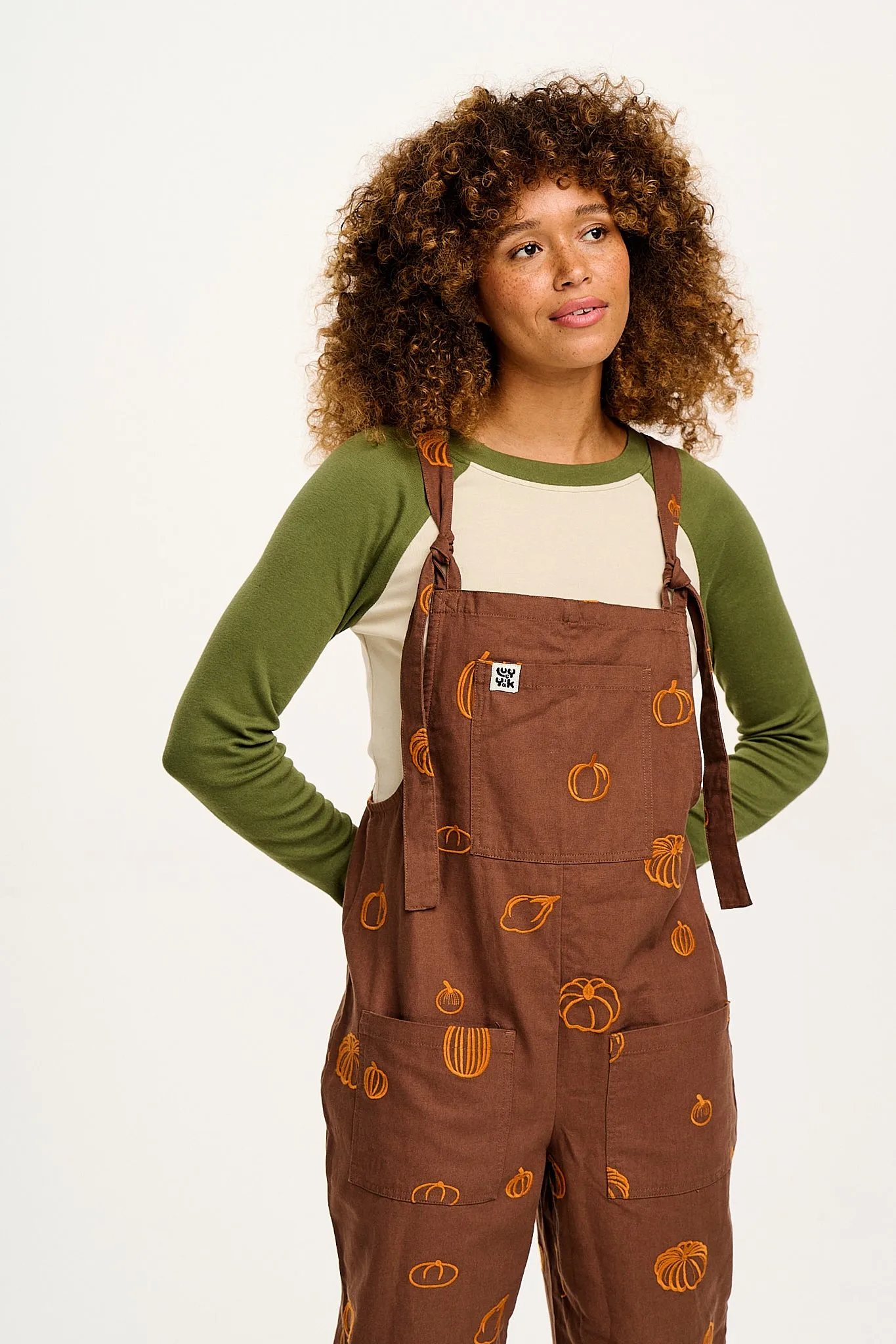 Original - Cotton Dungarees with Pumpkin Patch Embroidery sold by Lucy & Yak product image thumbnail 5