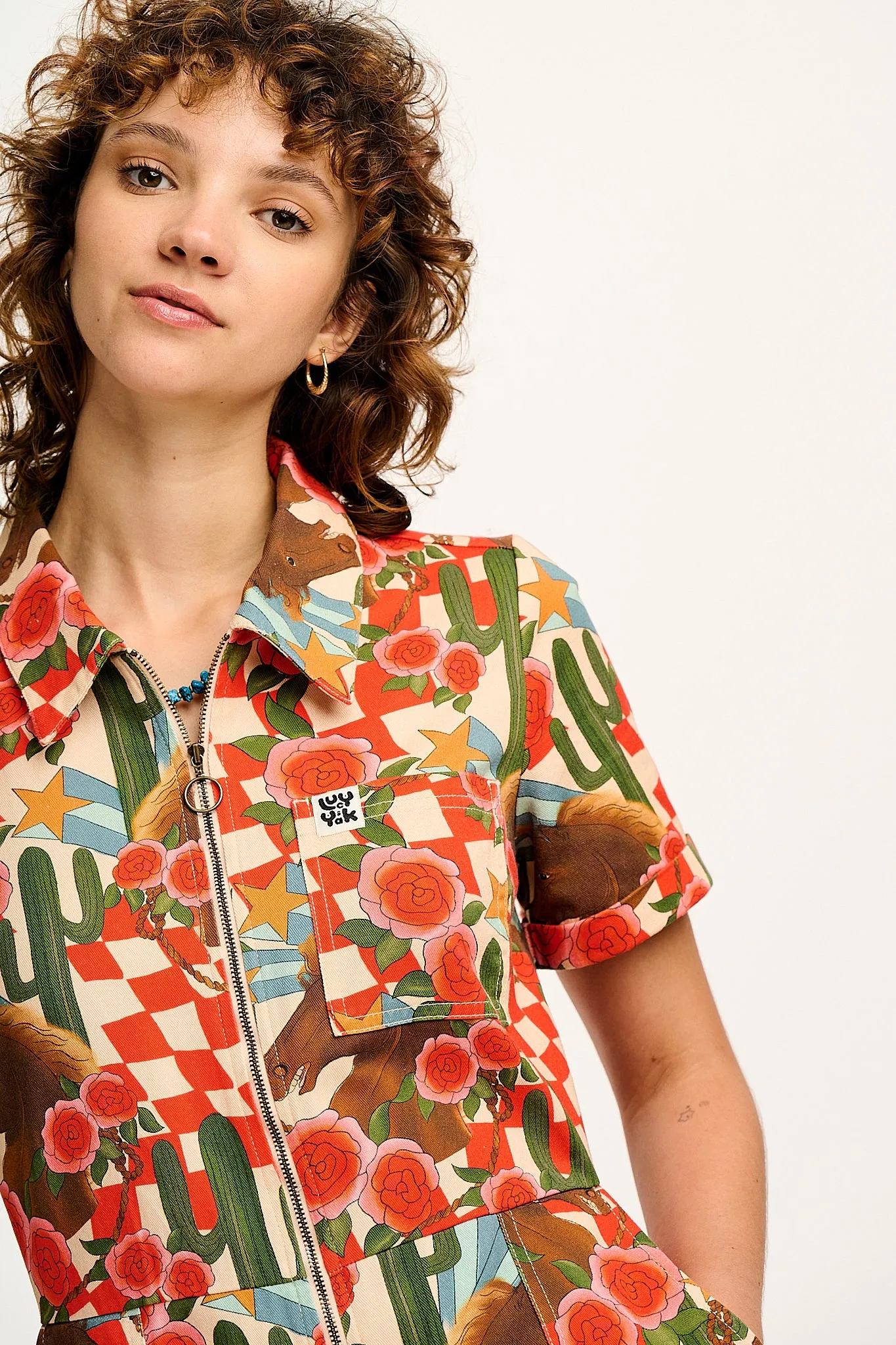 Ragan - Cotton Jumpsuit in Giddy Up Print sold by Lucy & Yak product image thumbnail 2