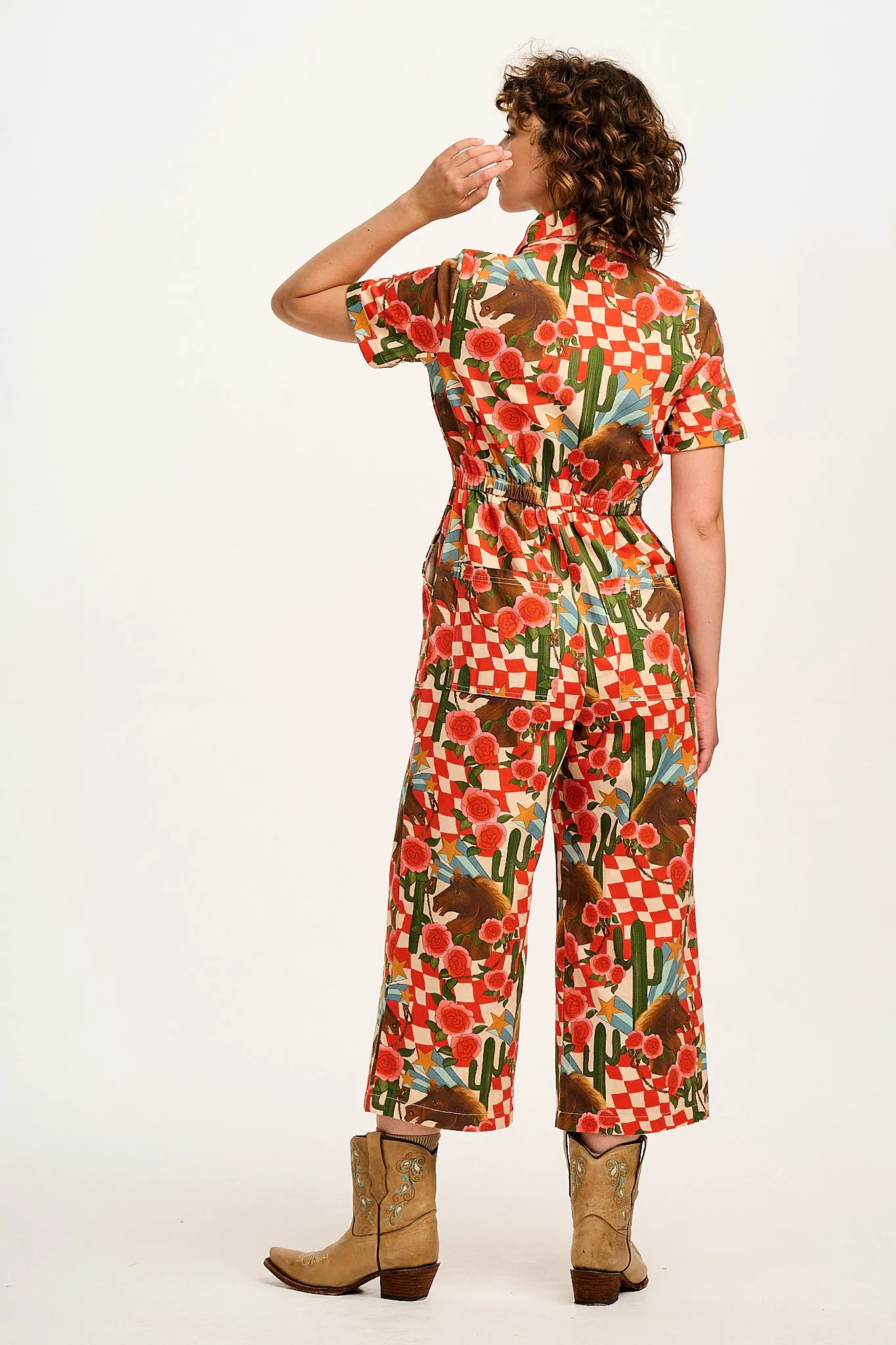 Ragan - Cotton Jumpsuit in Giddy Up Print sold by Lucy & Yak product image thumbnail 5