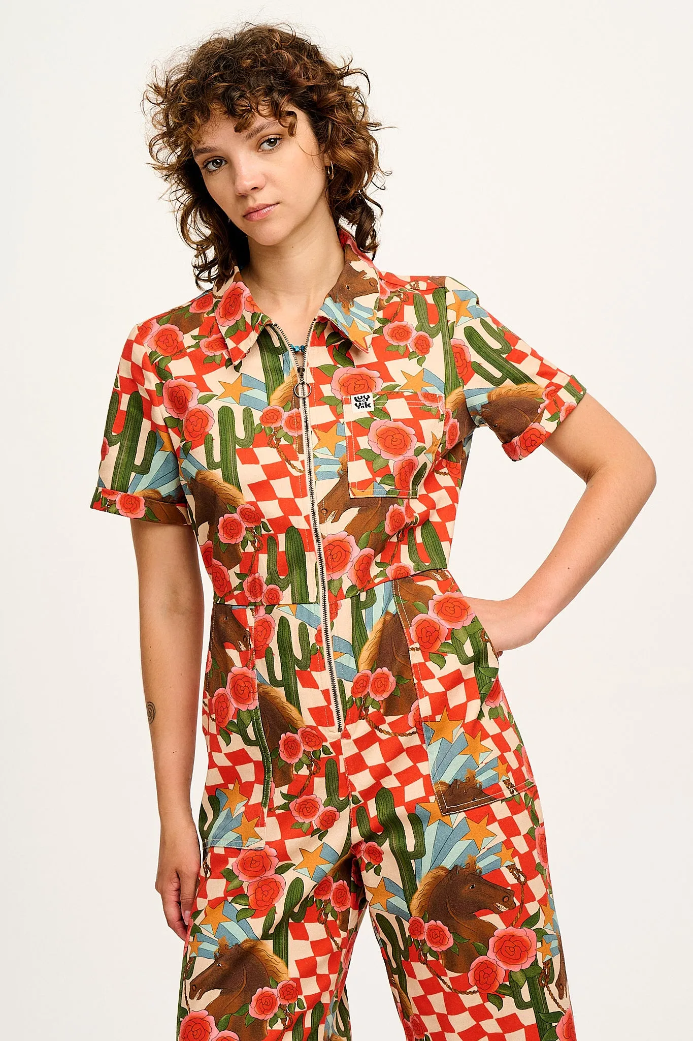 Ragan - Cotton Jumpsuit in Giddy Up Print sold by Lucy & Yak product image thumbnail 3