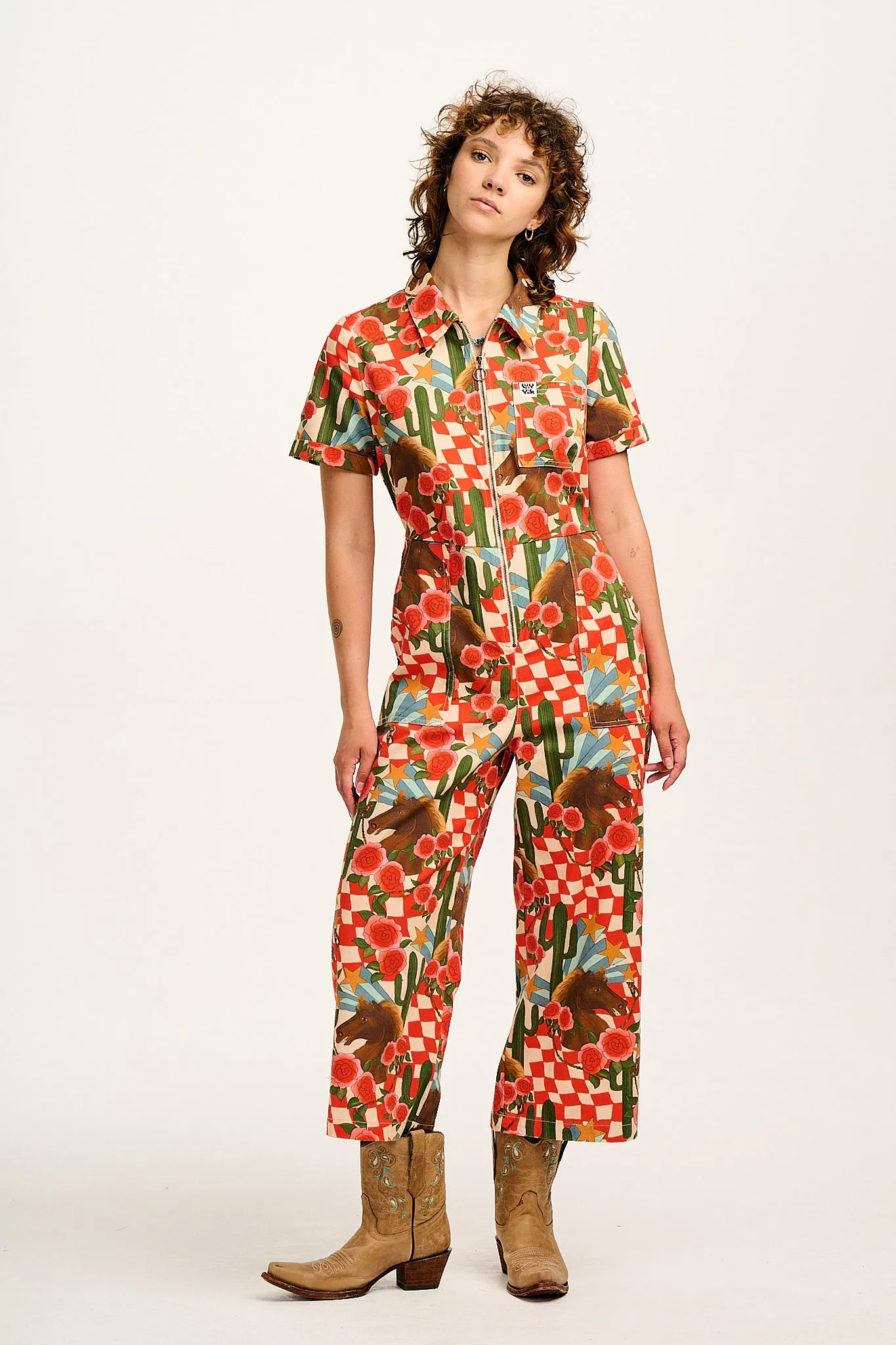Ragan - Cotton Jumpsuit in Giddy Up Print sold by Lucy & Yak product image thumbnail 4