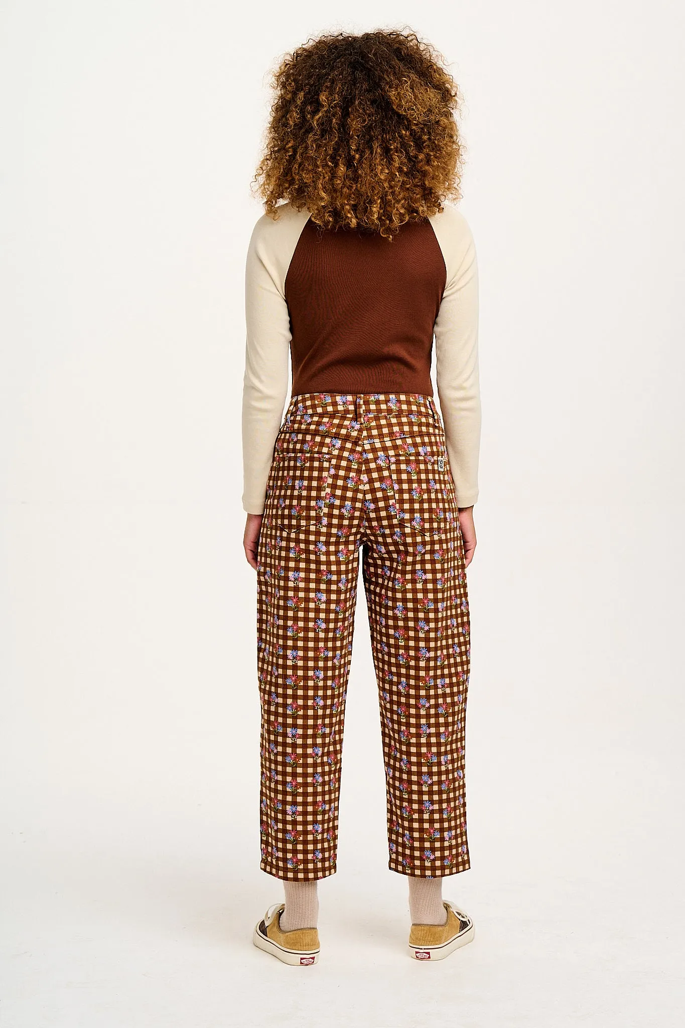 Drew - Straight Leg Twill Trousers in Meryl Check Print sold by Lucy & Yak product image thumbnail 5