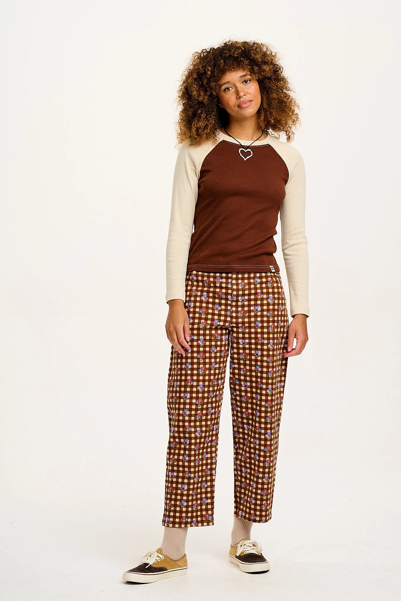 Drew - Straight Leg Twill Trousers in Meryl Check Print sold by Lucy & Yak product image thumbnail 4