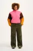 Blake - Cropped Polar Fleece in Ash Pink, Brown & Orange sold by Lucy & Yak