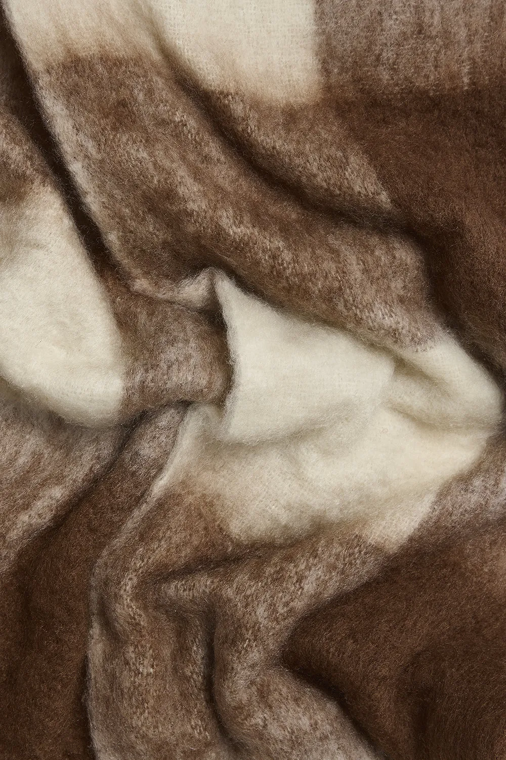 Rowan - Super Soft Scarf in Cream & Brown Checkerboard sold by Lucy & Yak product image thumbnail 4