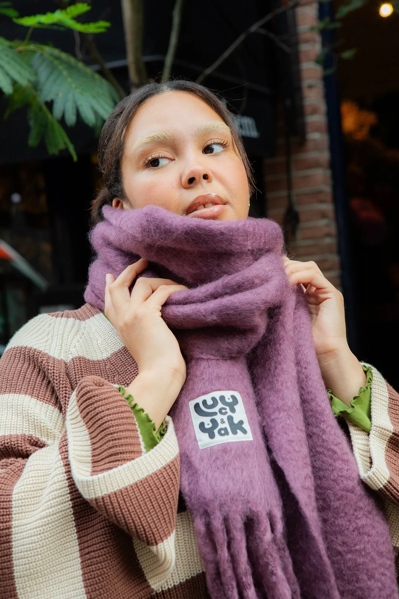 Rowan - Super Soft Scarf in Purple sold by Lucy & Yak product image thumbnail 2