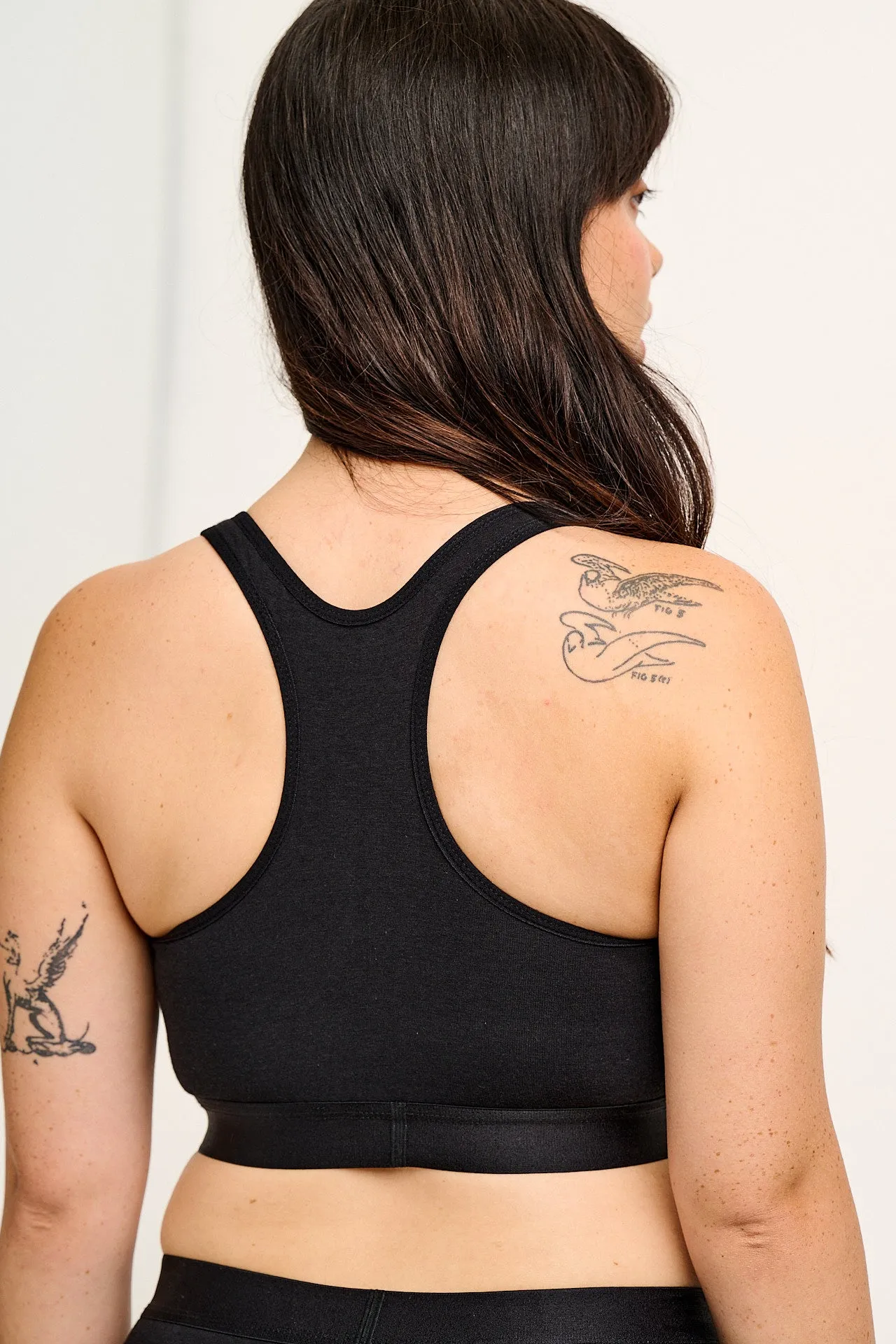 Iona - Cotton & Bamboo Racer Back Crop Top in Black sold by Lucy & Yak product image thumbnail 3