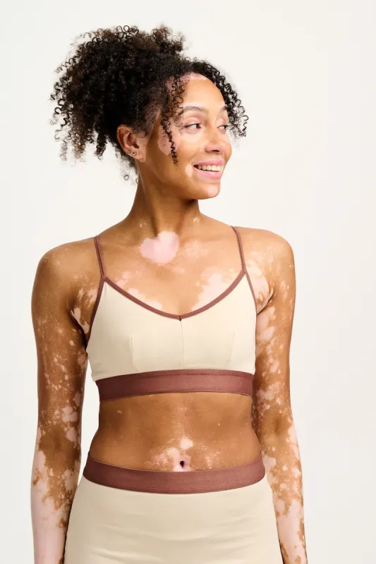 Ruby - Crop Top Cotton & Bamboo Bralette in Ecru sold by Lucy & Yak