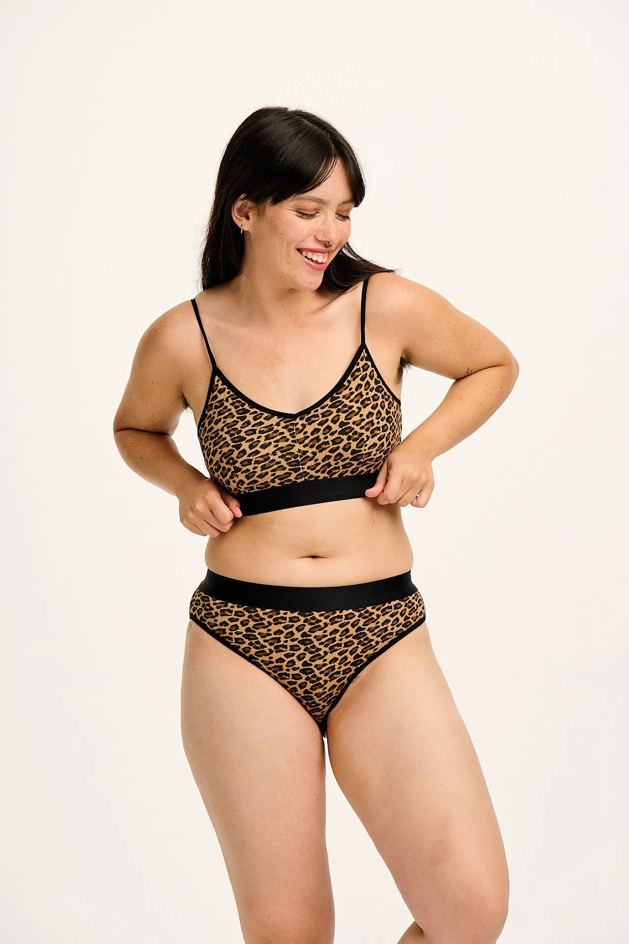 Cora - Cotton & Bamboo Bikini Pant in Leopard Print sold by Lucy & Yak product image thumbnail 2