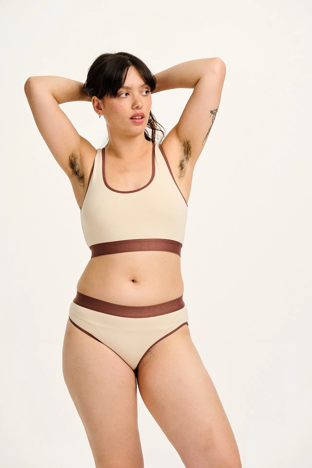Cora - Cotton & Bamboo Bikini Pant in Ecru sold by Lucy & Yak product image thumbnail 4