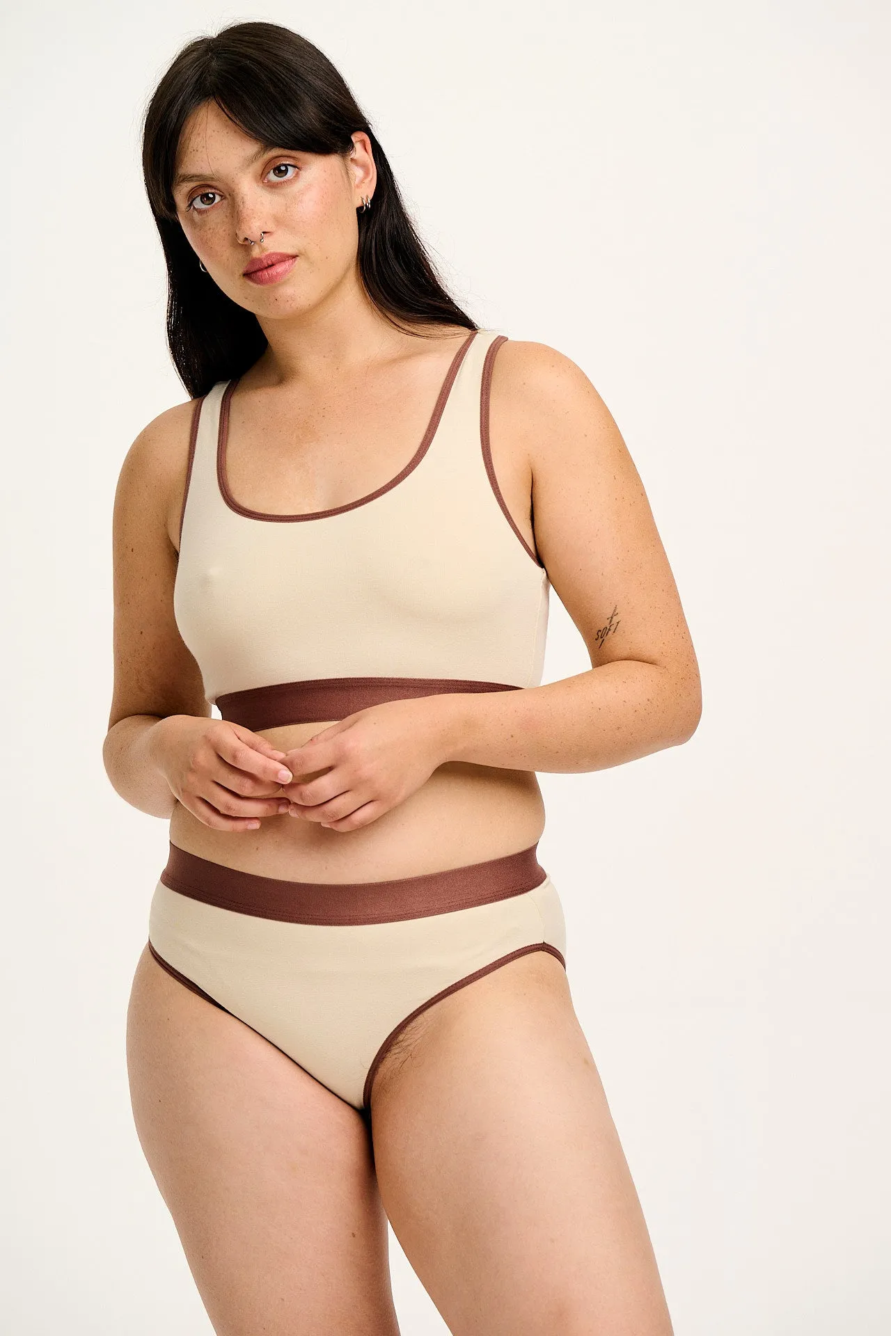 Cora - Cotton & Bamboo Bikini Pant in Ecru sold by Lucy & Yak product image thumbnail 2