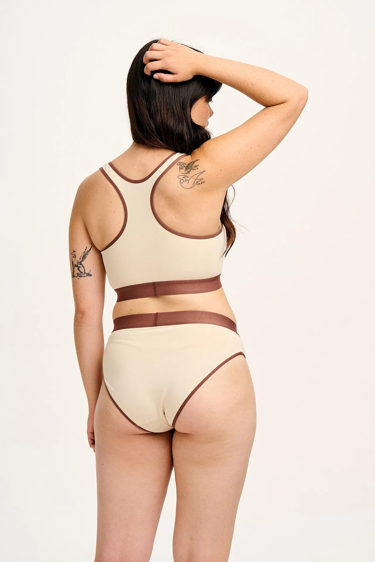 Cora - Cotton & Bamboo Bikini Pant in Ecru sold by Lucy & Yak product image thumbnail 3