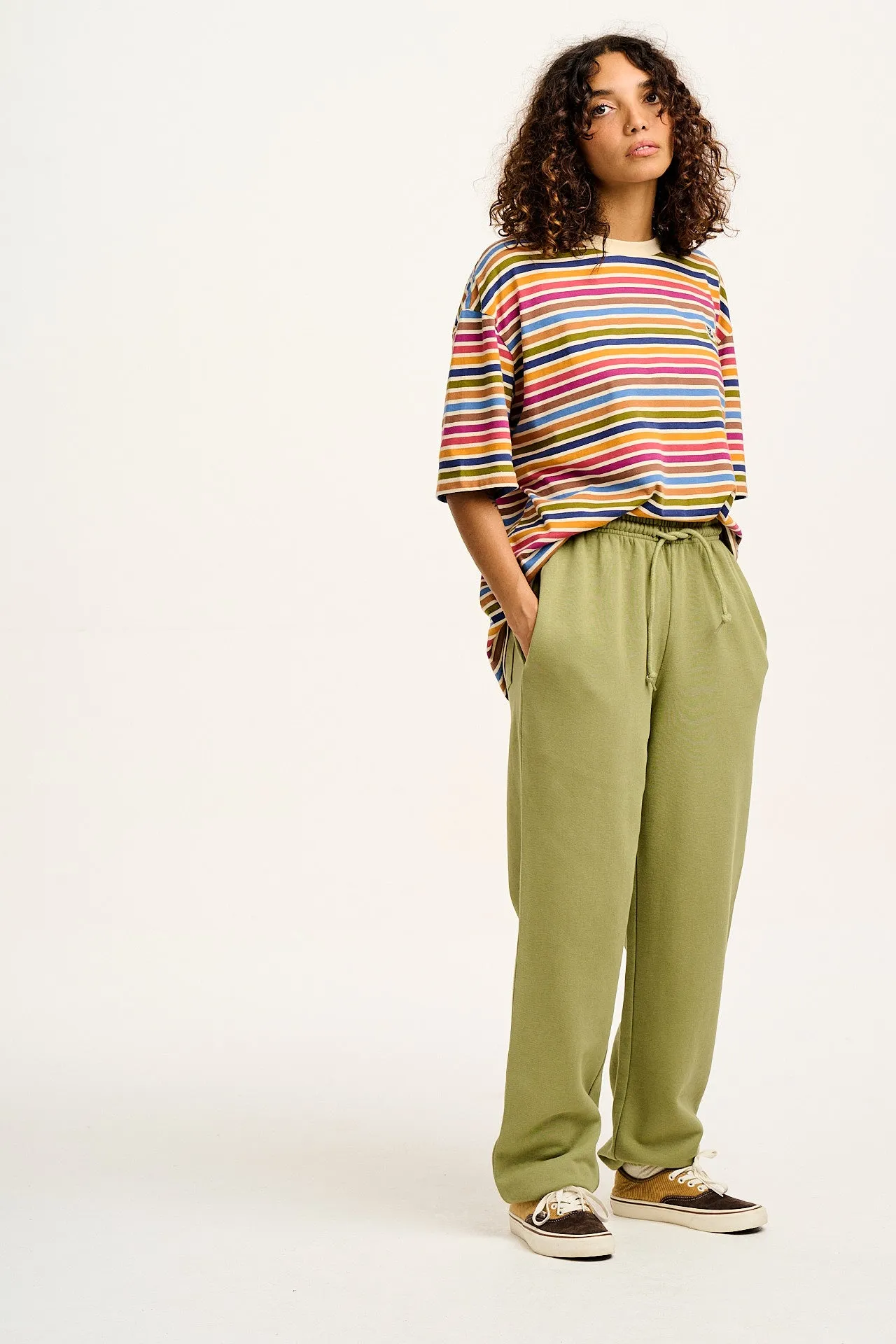 Jamie - Joggers in Mosstone Green sold by Lucy & Yak