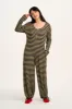Eli - Relaxed Waffle Jumpsuit in Green & Purple Stripe sold by Lucy & Yak