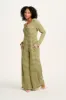Eli - Relaxed Waffle Jumpsuit in Green Stripe sold by Lucy & Yak