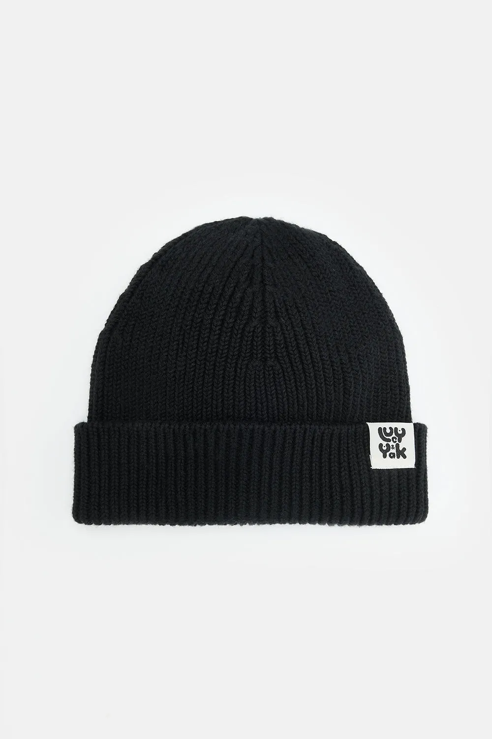 Luca - Knitted Cotton Beanie in Black sold by Lucy & Yak product image thumbnail 2