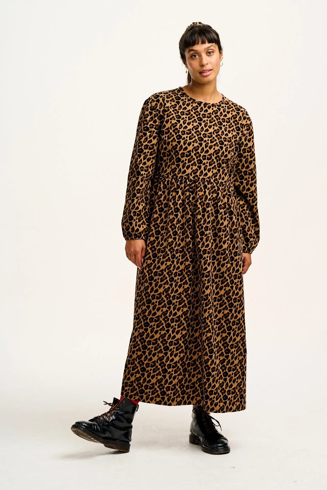 Maeve - Midi Dress in Leopard Print sold by Lucy & Yak