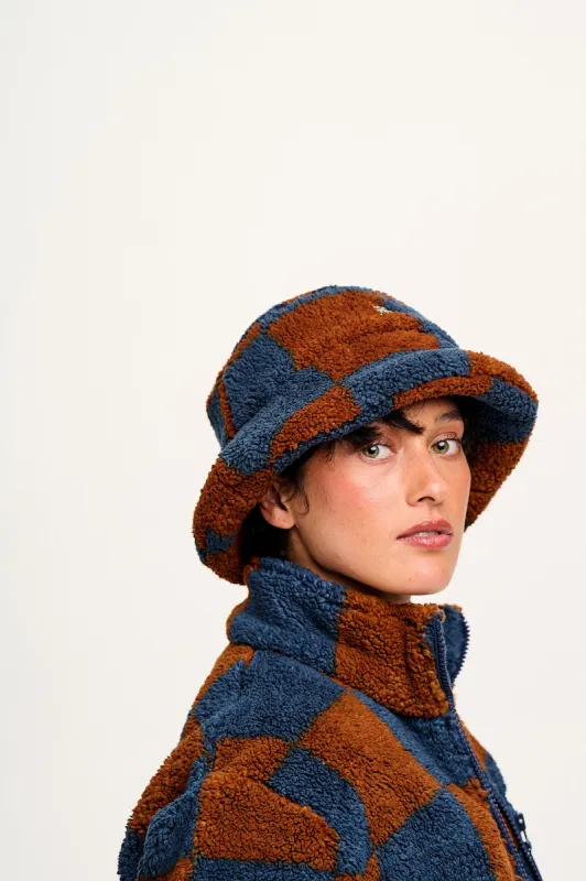 Travis - Borg Fleece Bucket Hat in Chester Check Print sold by Lucy & Yak