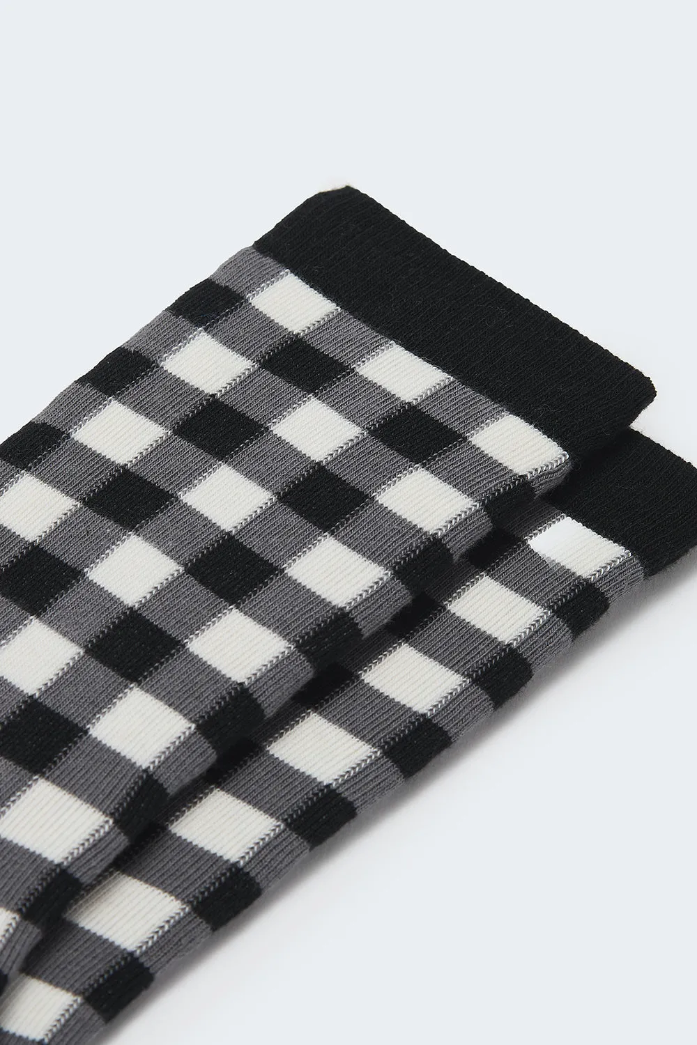 JoJo - Cotton Socks in Monochrome Gingham Print sold by Lucy & Yak product image thumbnail 2