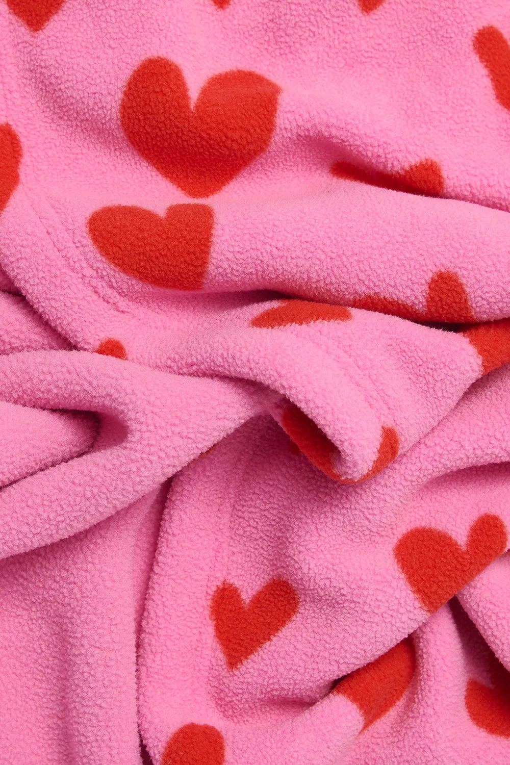 Ola - Polar Fleece Scarf in Pink Heart Cupid Print sold by Lucy & Yak product image thumbnail 3