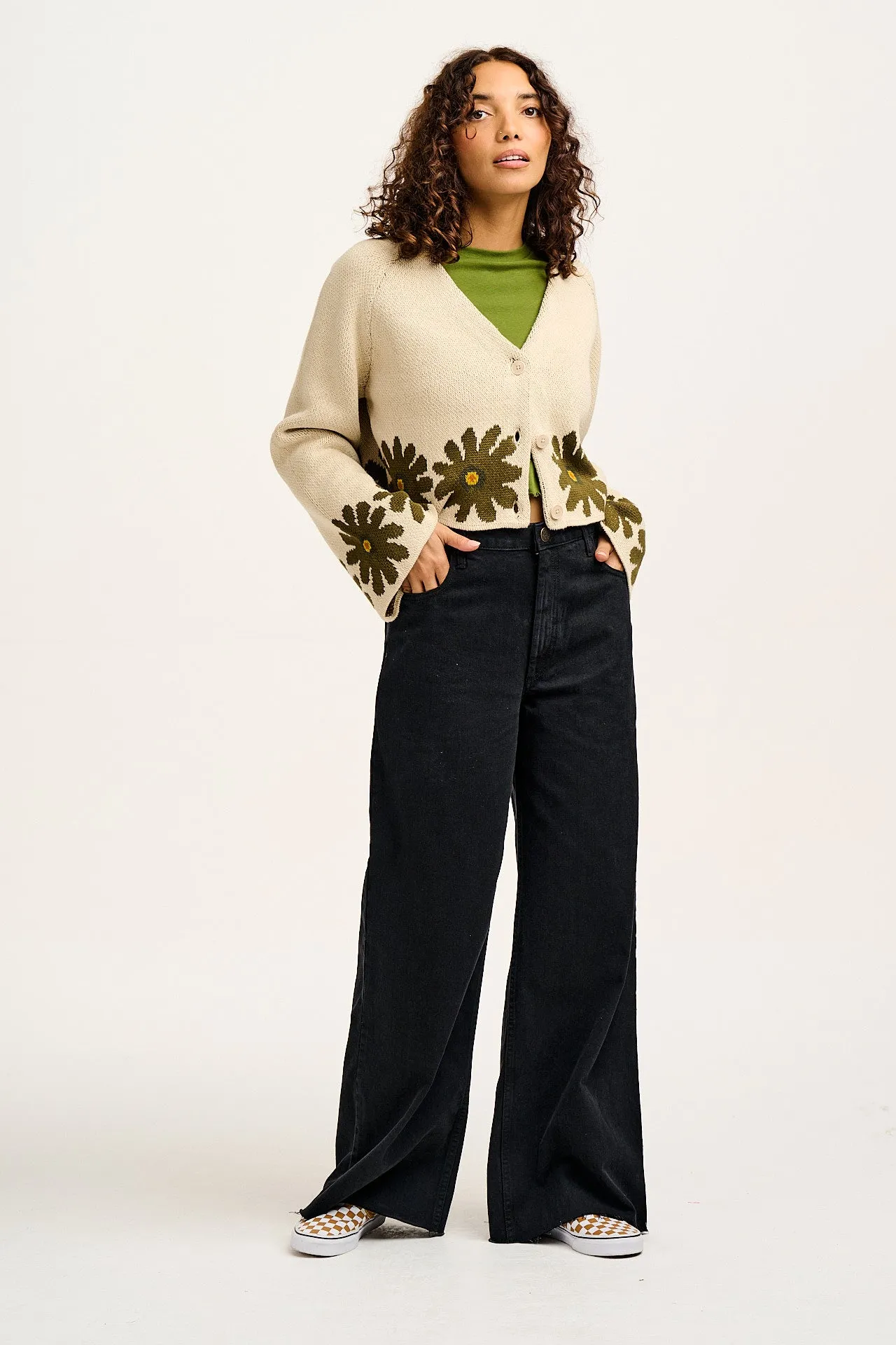 Carter - High Waisted Denim Jeans in Washed Black sold by Lucy & Yak