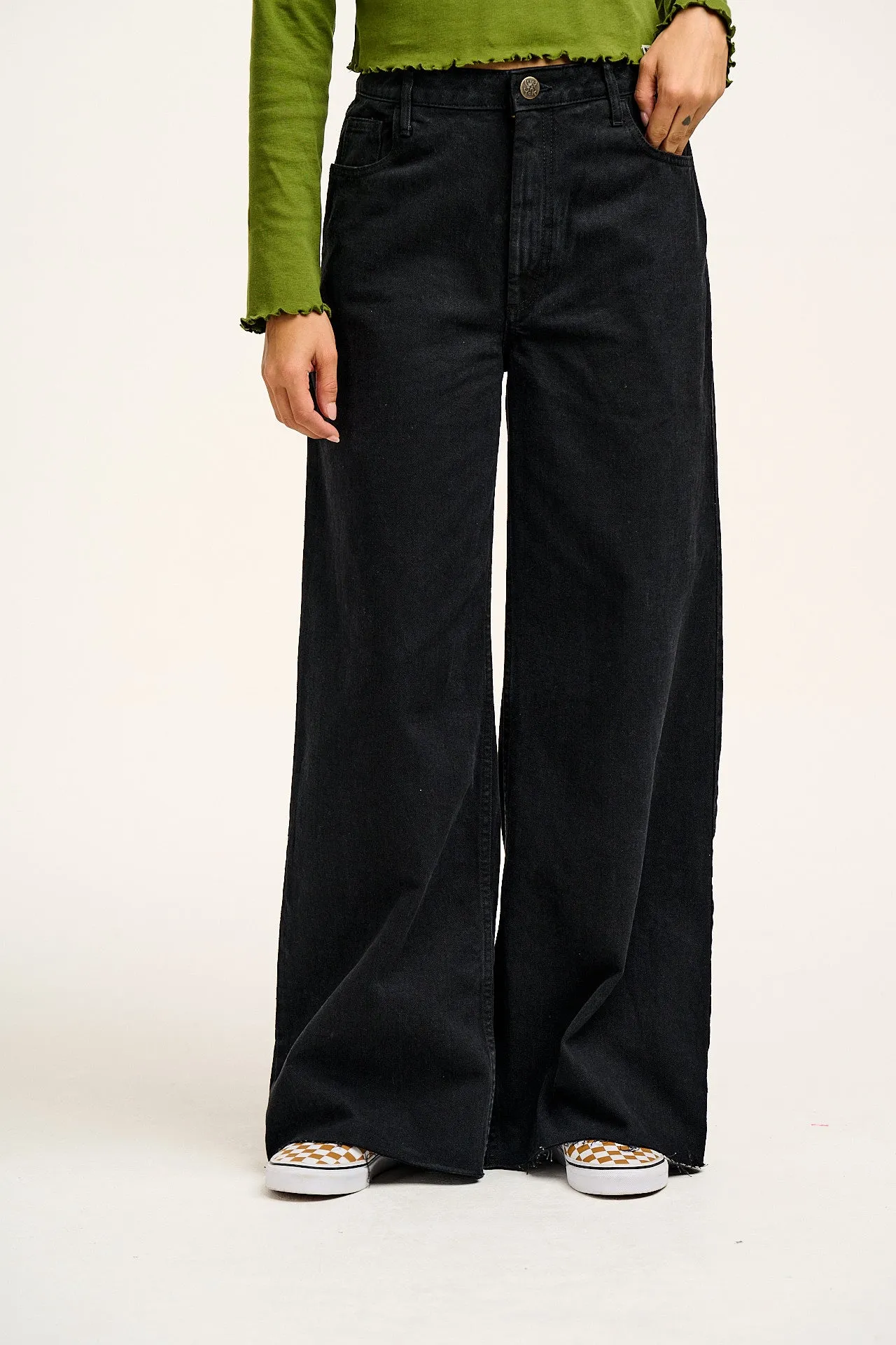 Carter - High Waisted Denim Jeans in Washed Black sold by Lucy & Yak product image thumbnail 2