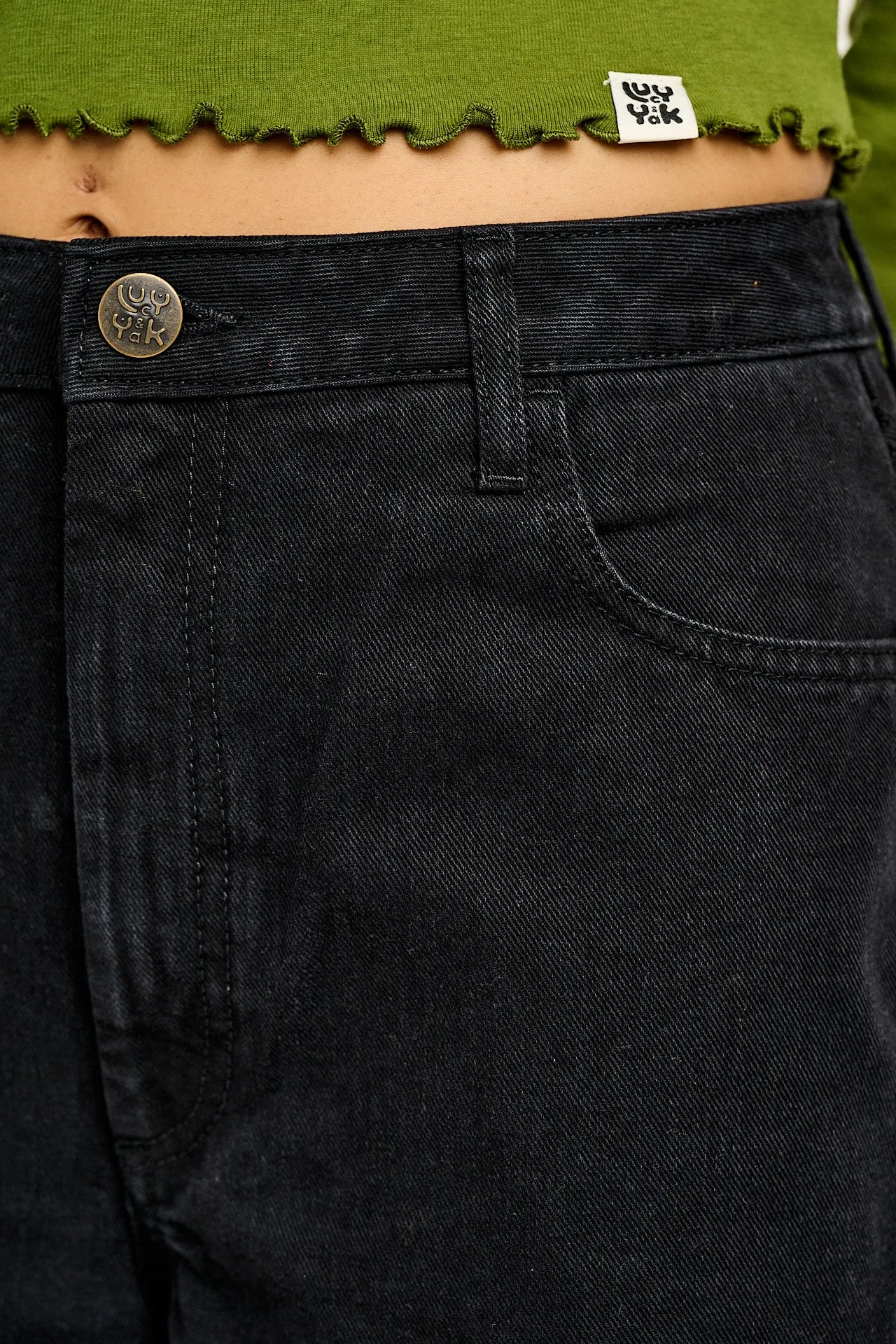 Carter - High Waisted Denim Jeans in Washed Black sold by Lucy & Yak product image thumbnail 3