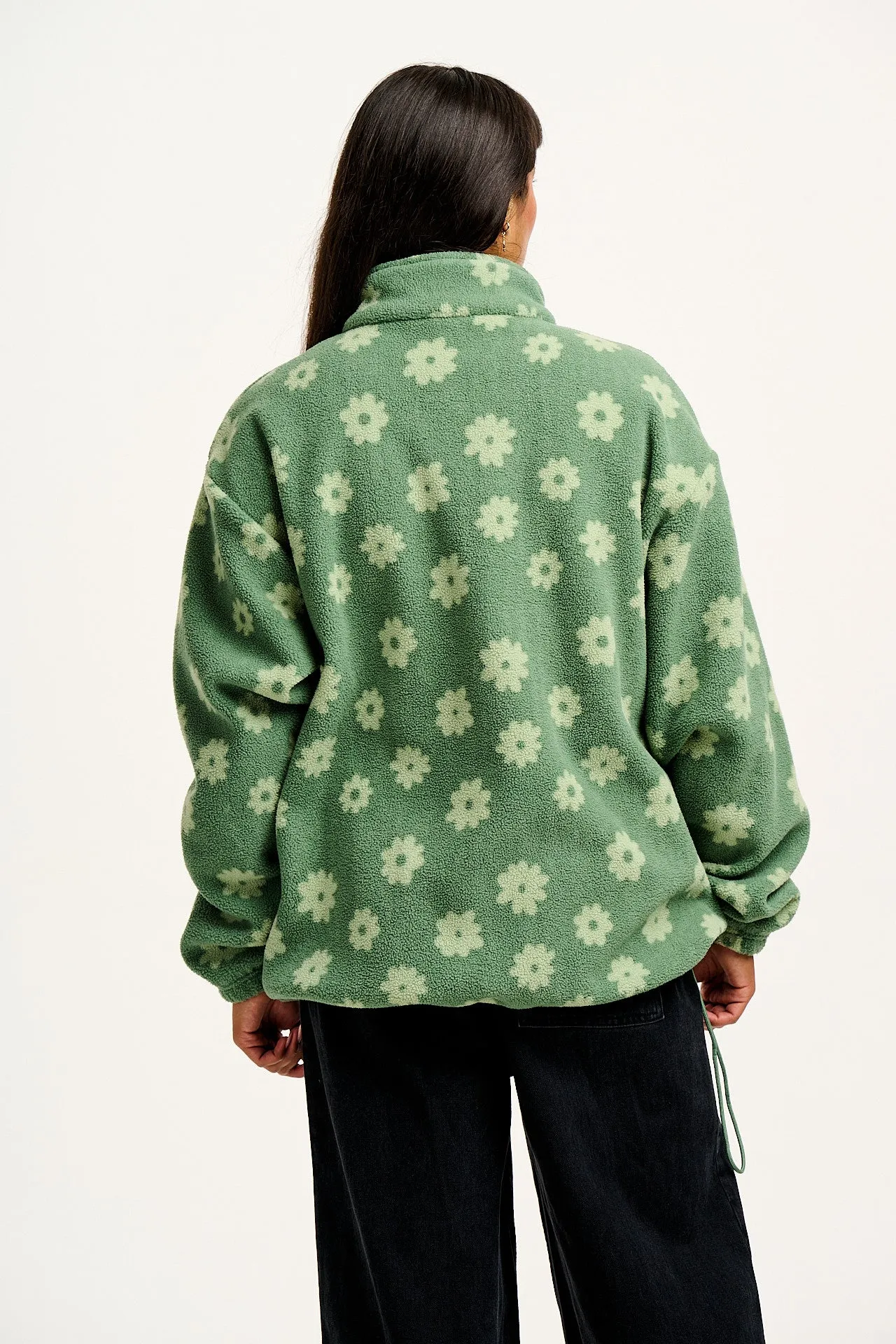 Stevie - Soft Polar Fleece in Green Delano Floral Print sold by Lucy & Yak product image thumbnail 4